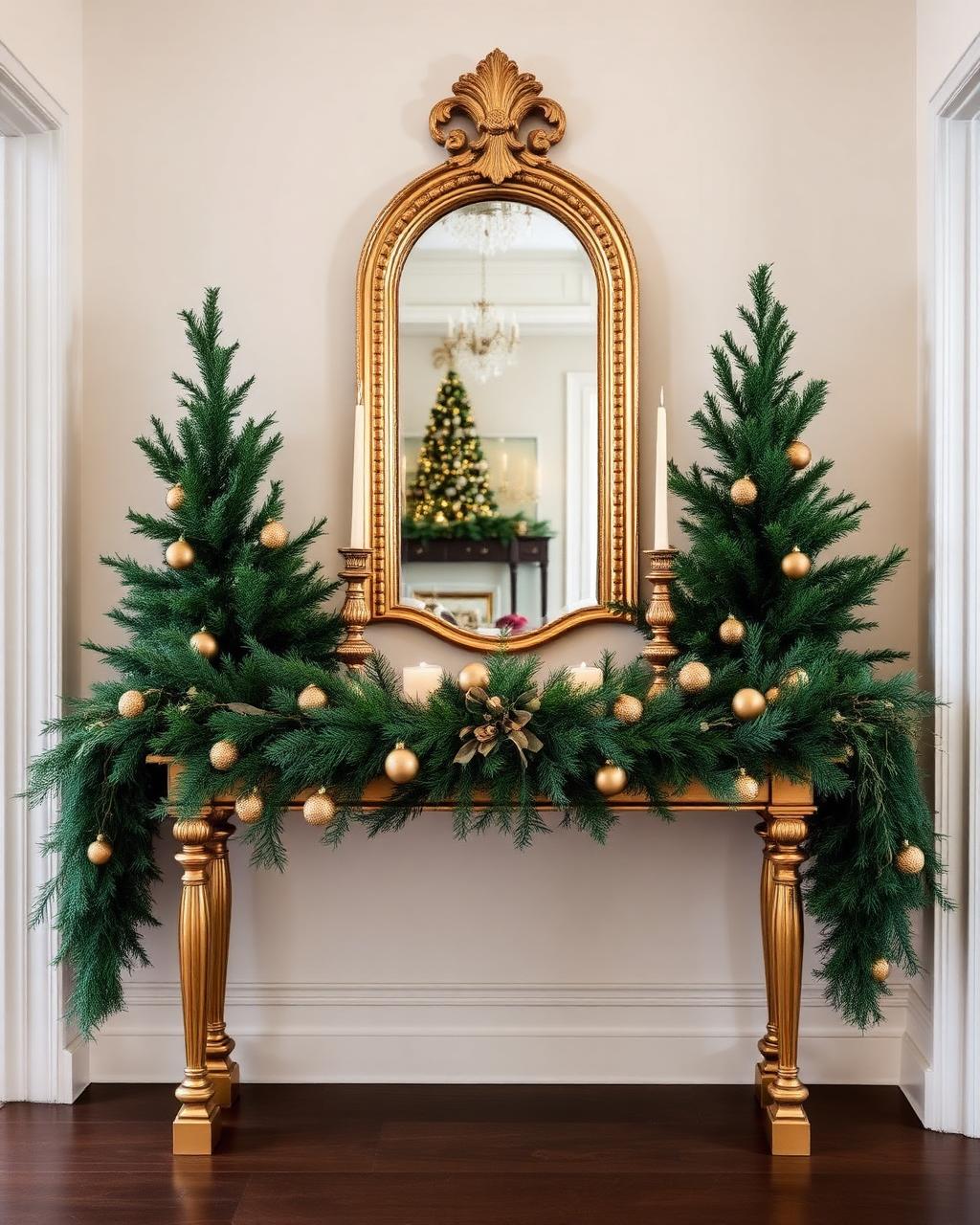Elegant holiday entryway styling