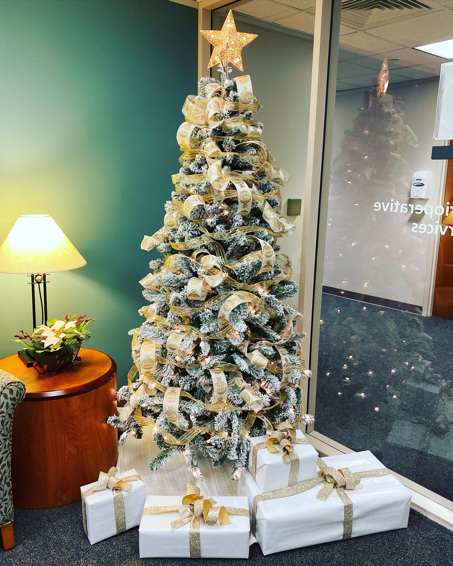 Flocked Office Tree